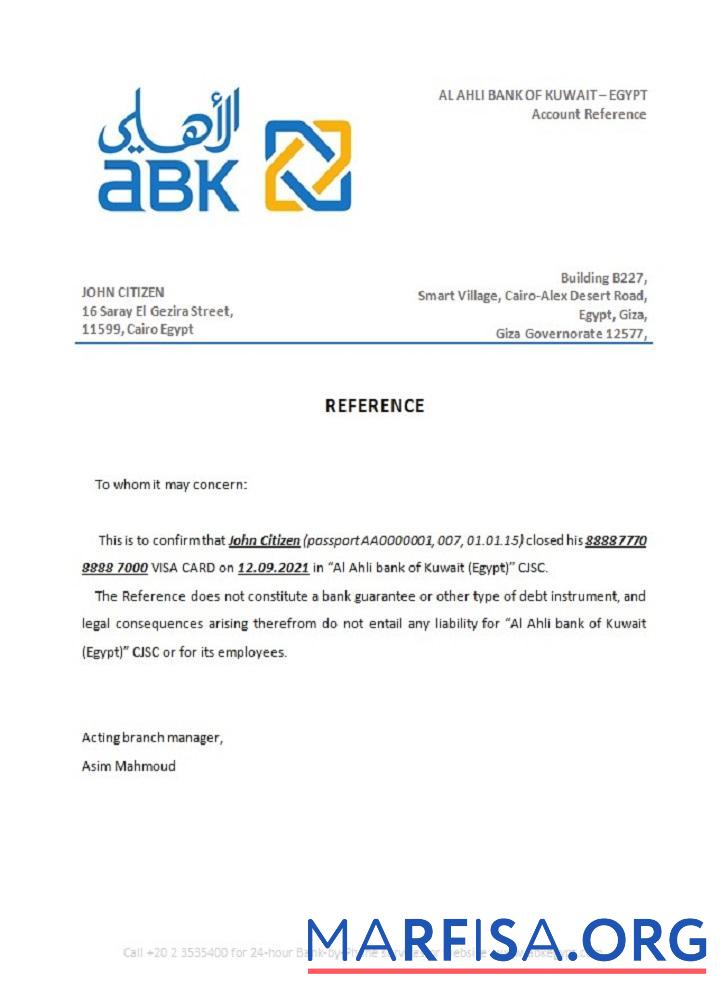 Realistic Egypt Al Ahli Bank of Kuwait closure reference real example